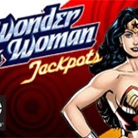 Wonder Woman Jackpots slot logo by Amaya at Spinmacho Casino